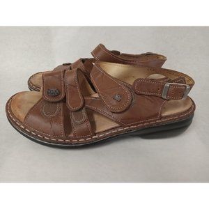 Finn Comfort Gomera Leather Sandals Customized Insole Ladies Size 7.5 Walking